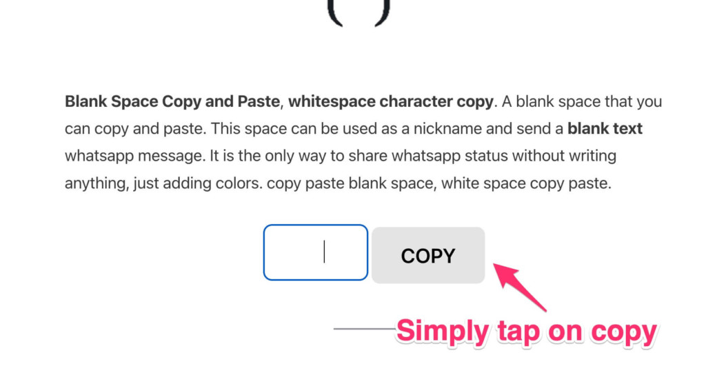 copy blank space Instagram highlight