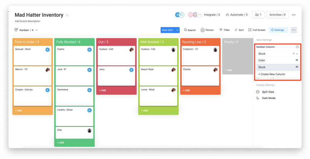 monday kanban