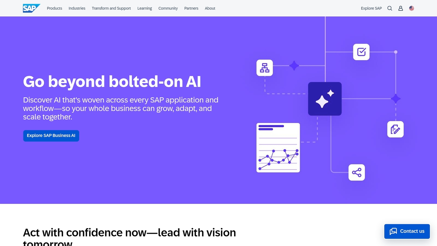 Screenshot of www.sap.com