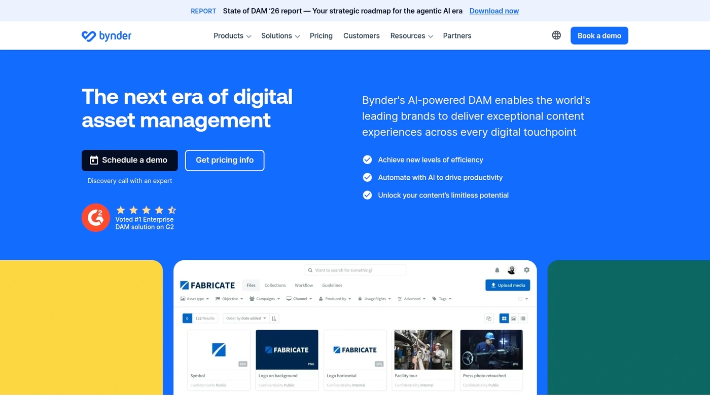 Screenshot of www.bynder.com