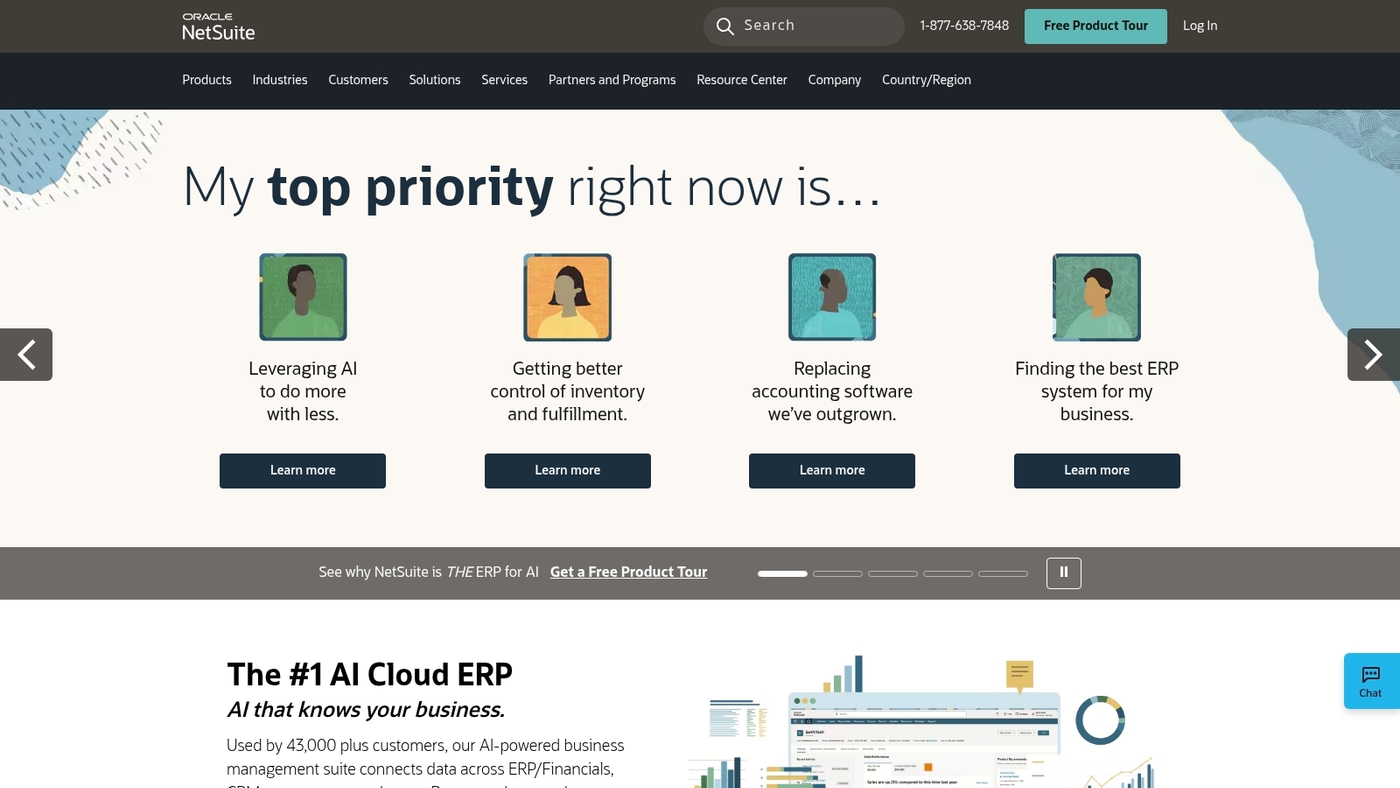 Screenshot of www.netsuite.com