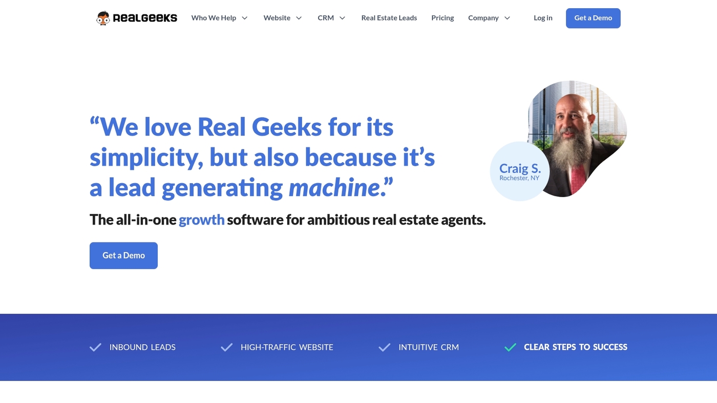 Screenshot of www.realgeeks.com