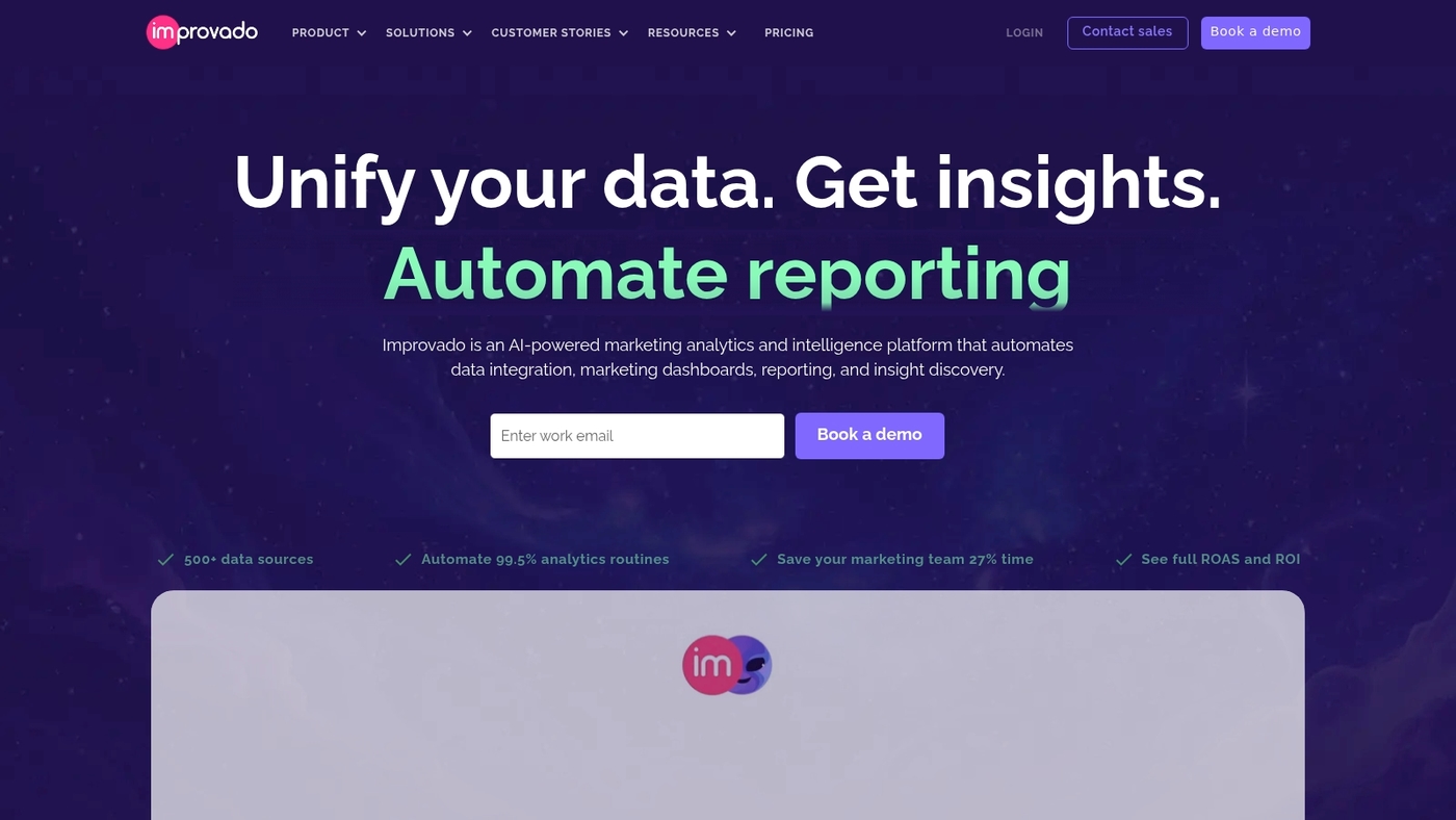 Screenshot of improvado.io