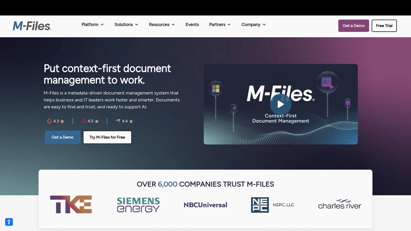Screenshot of www.m-files.com