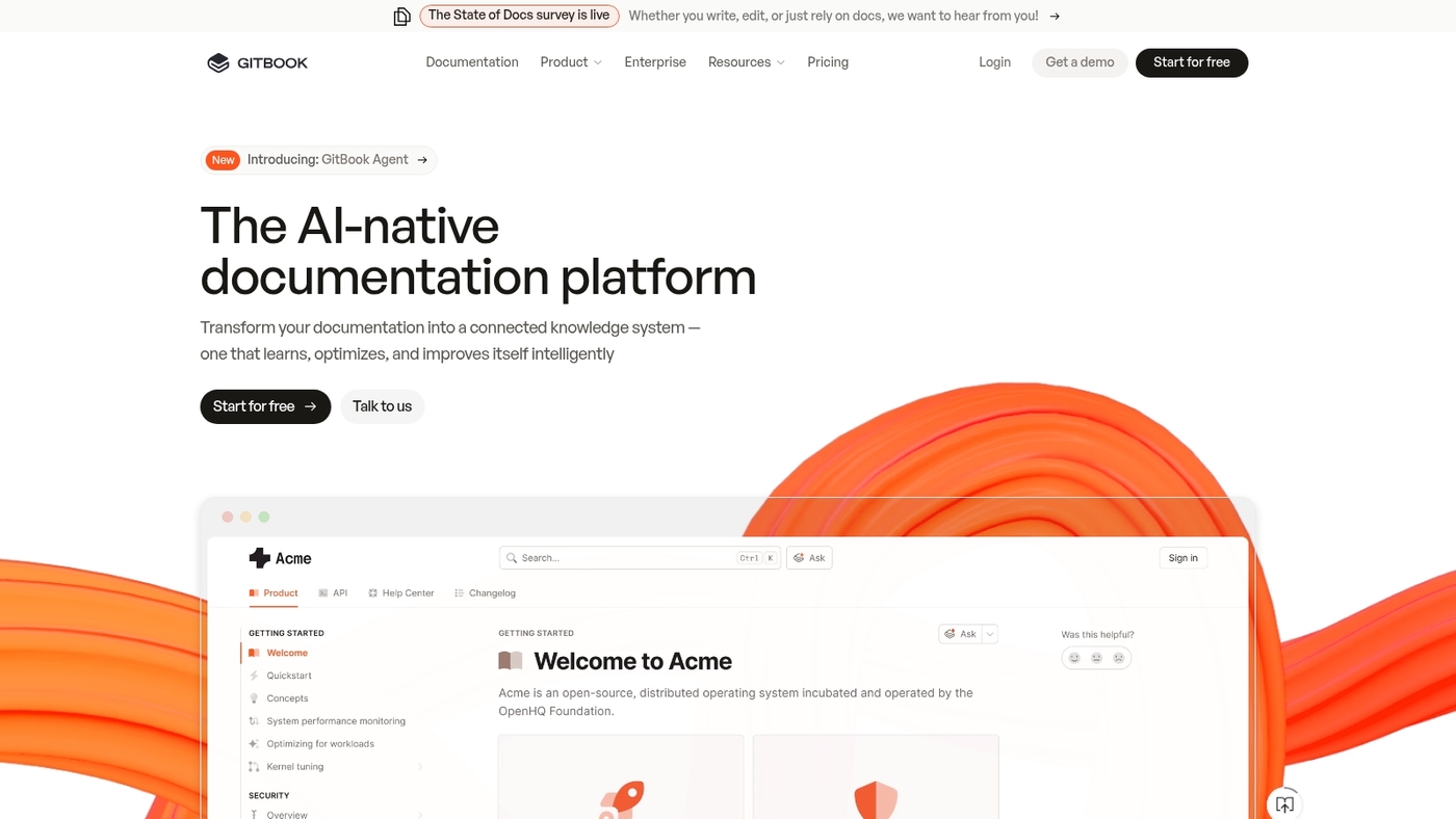 Screenshot of www.gitbook.com