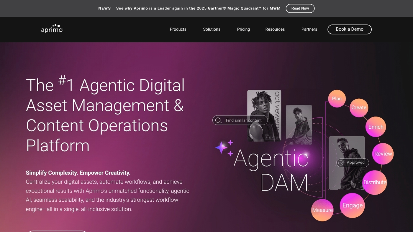 Screenshot of www.aprimo.com