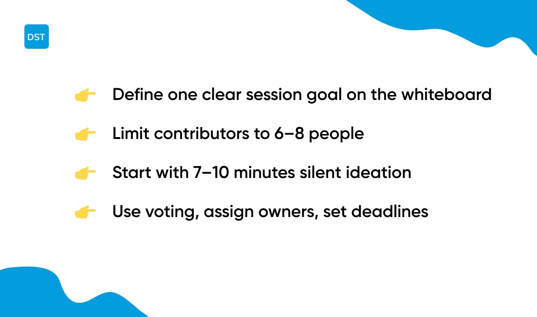 How to run a brainstorming session on an online whiteboard