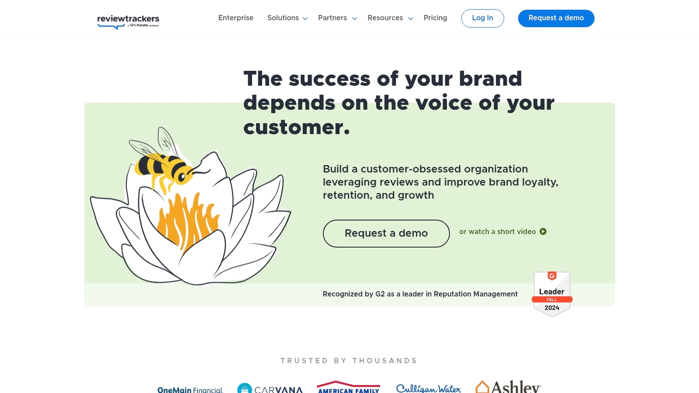 Screenshot of www.reviewtrackers.com