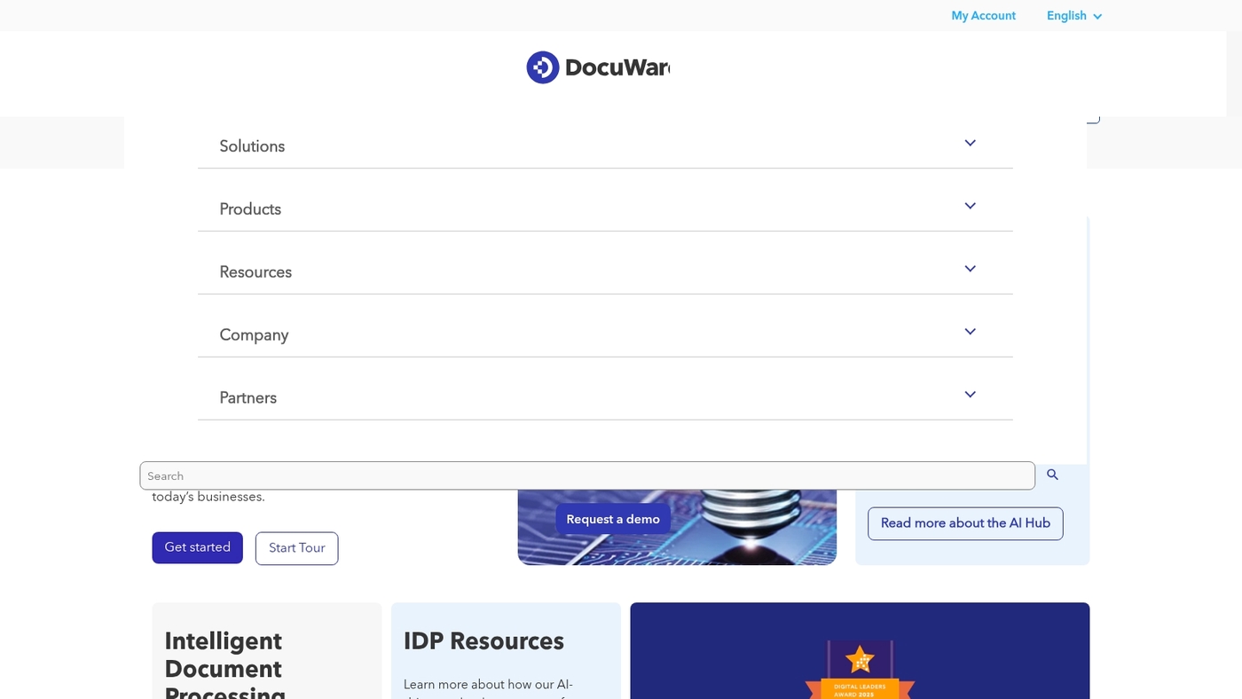 Screenshot of www.docuware.com