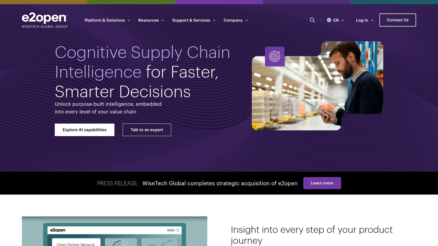 Screenshot of www.e2open.com