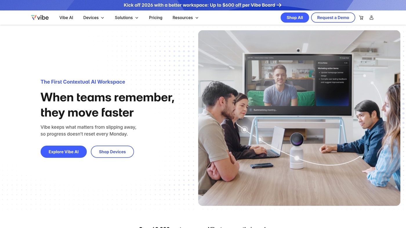 Screenshot of vibe.us