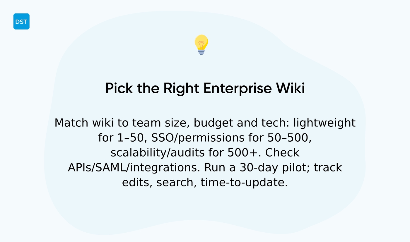 How do I choose an enterprise wiki for my company