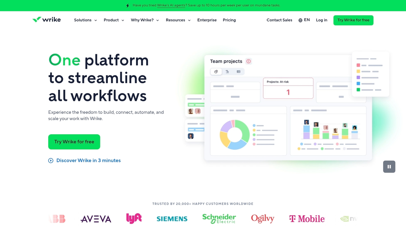 Screenshot of www.wrike.com