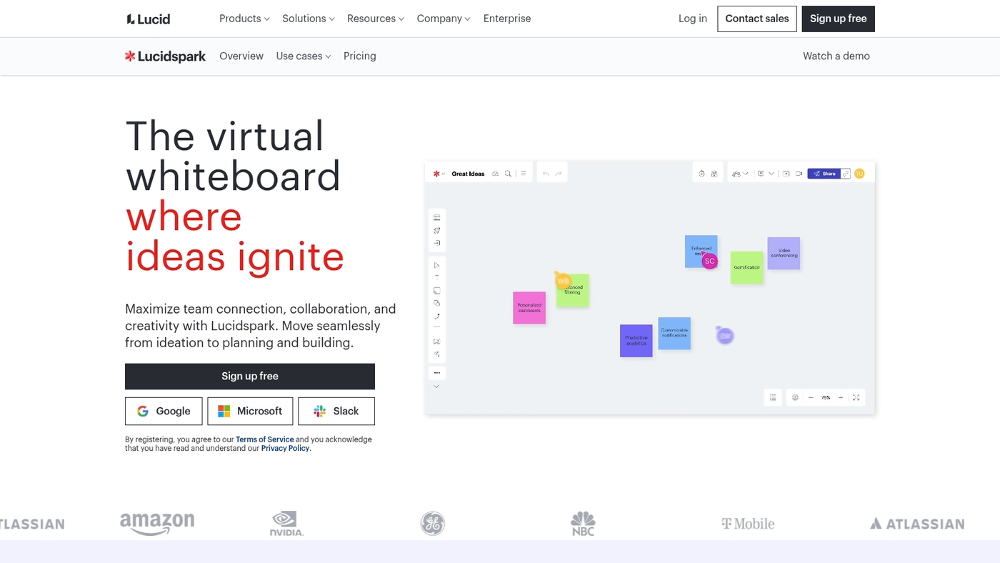 Screenshot of lucidspark.com