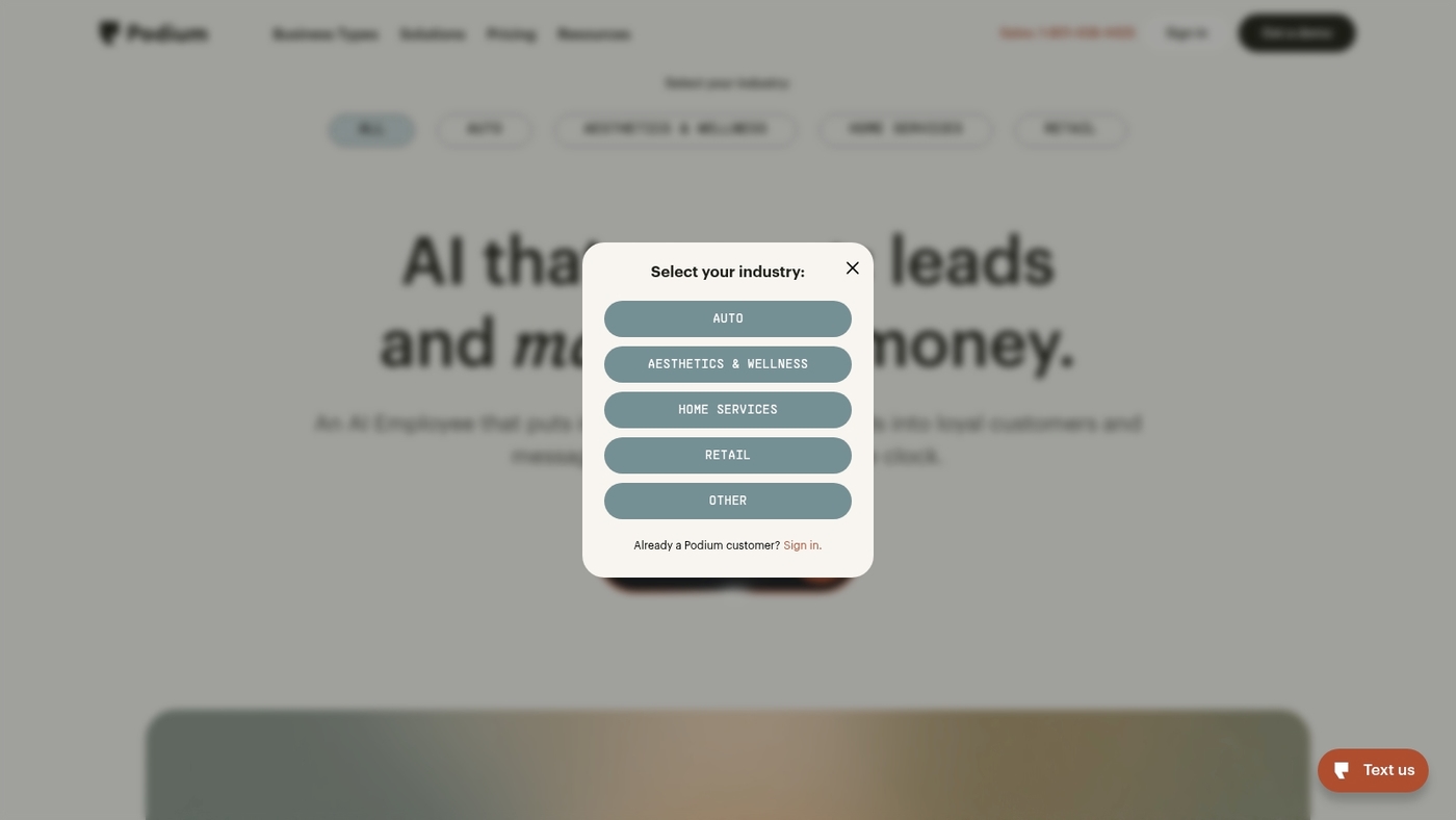 Screenshot of www.podium.com