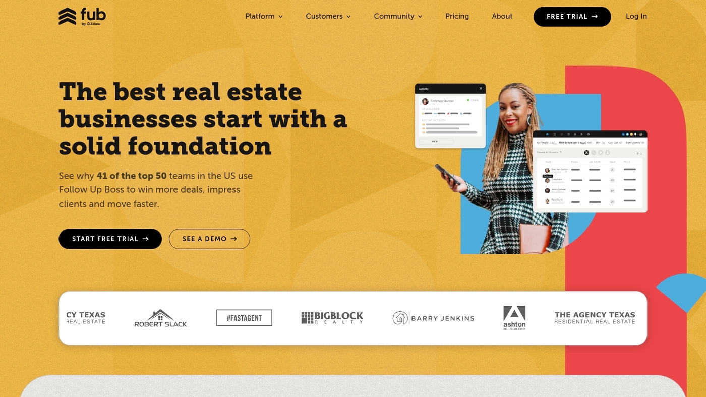 Screenshot of www.followupboss.com