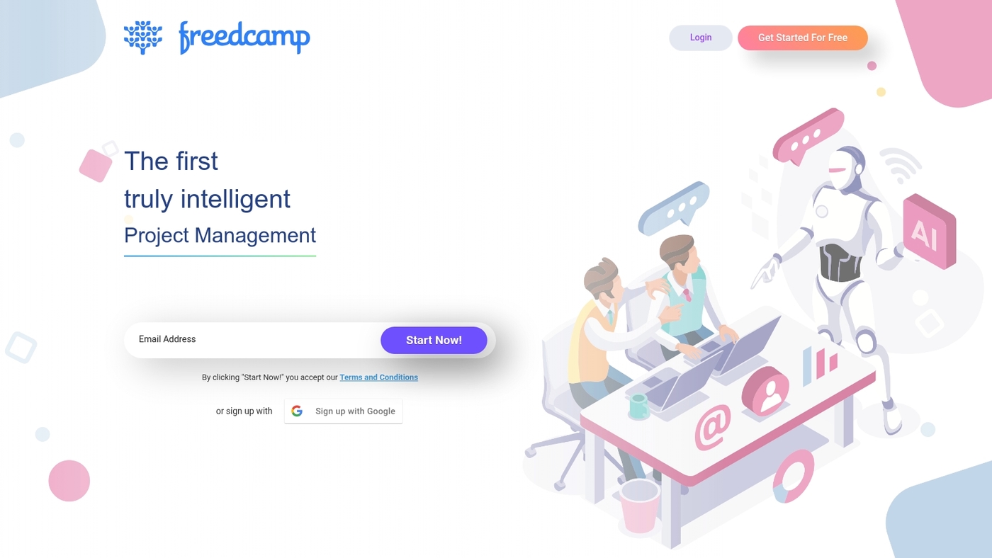 Screenshot of freedcamp.com
