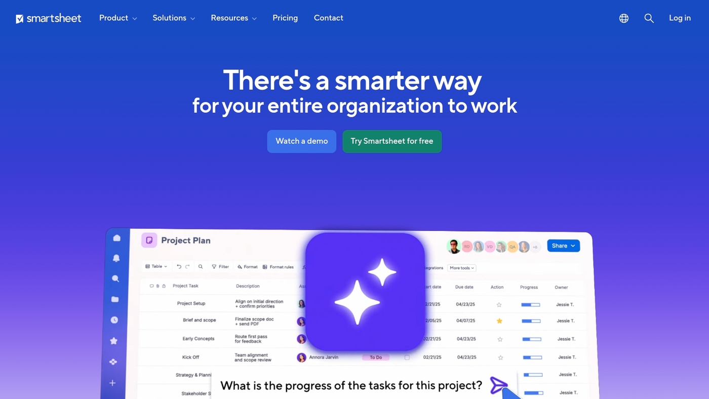 Screenshot of www.smartsheet.com