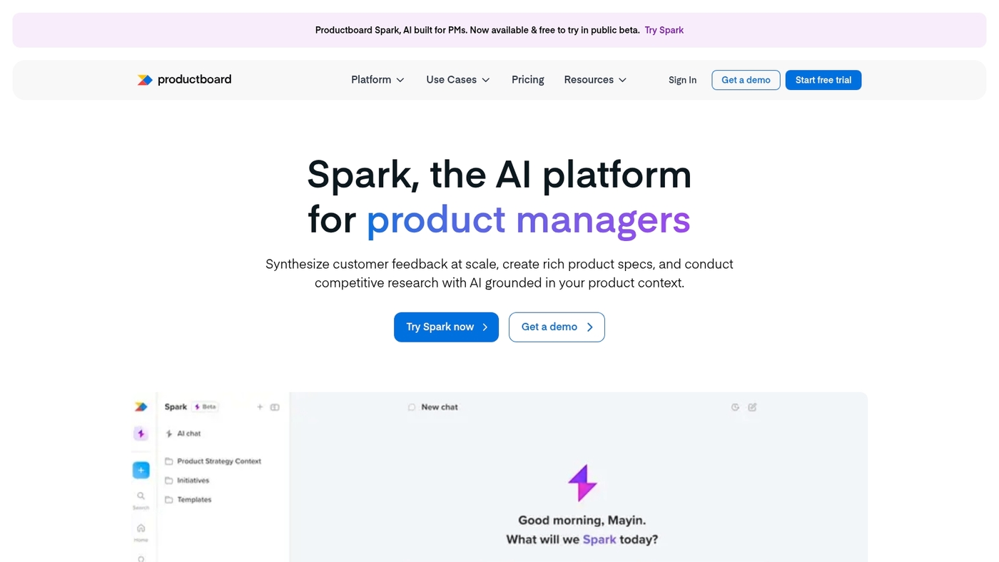 Screenshot of www.productboard.com