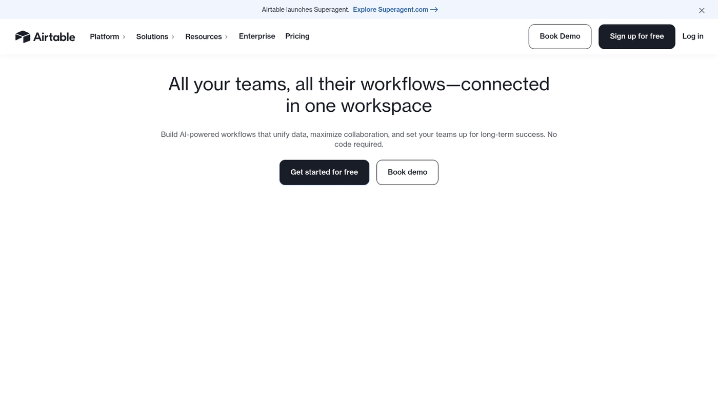 Screenshot of airtable.com