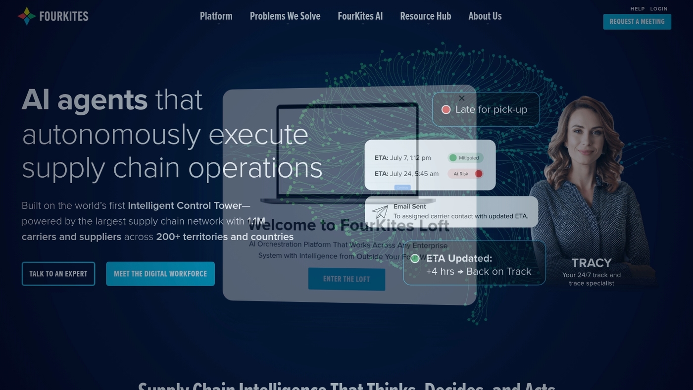 Screenshot of www.fourkites.com