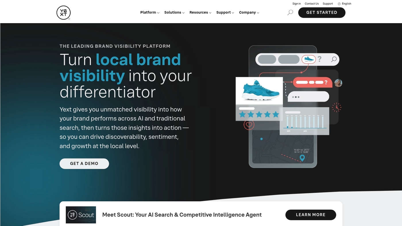 Screenshot of www.yext.com