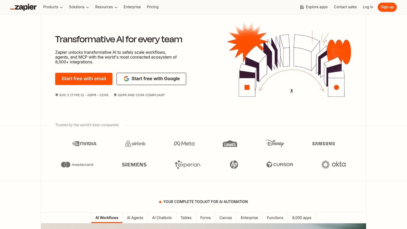 Screenshot of zapier.com