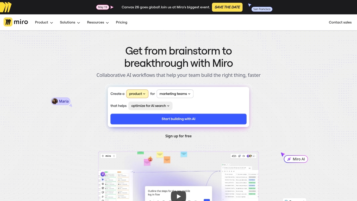 Screenshot of miro.com