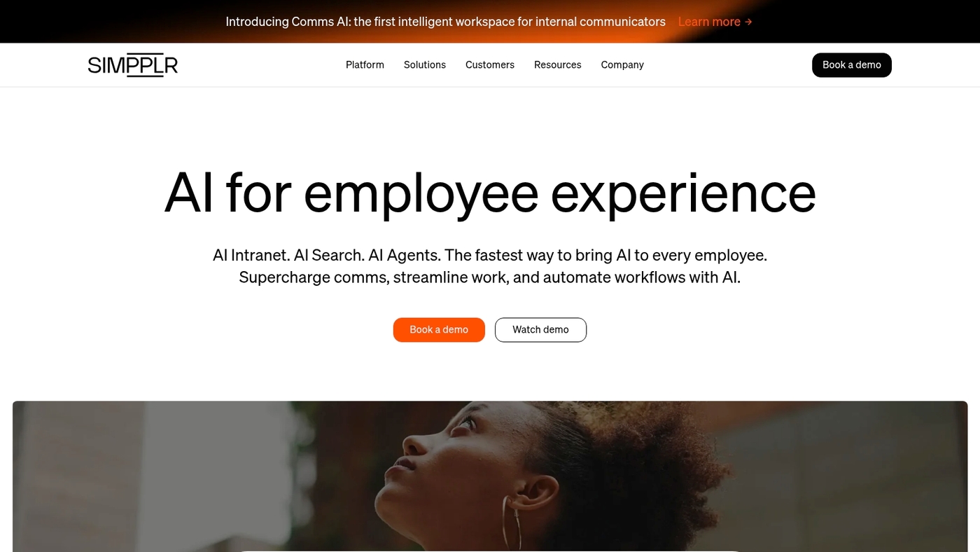 Screenshot of www.simpplr.com