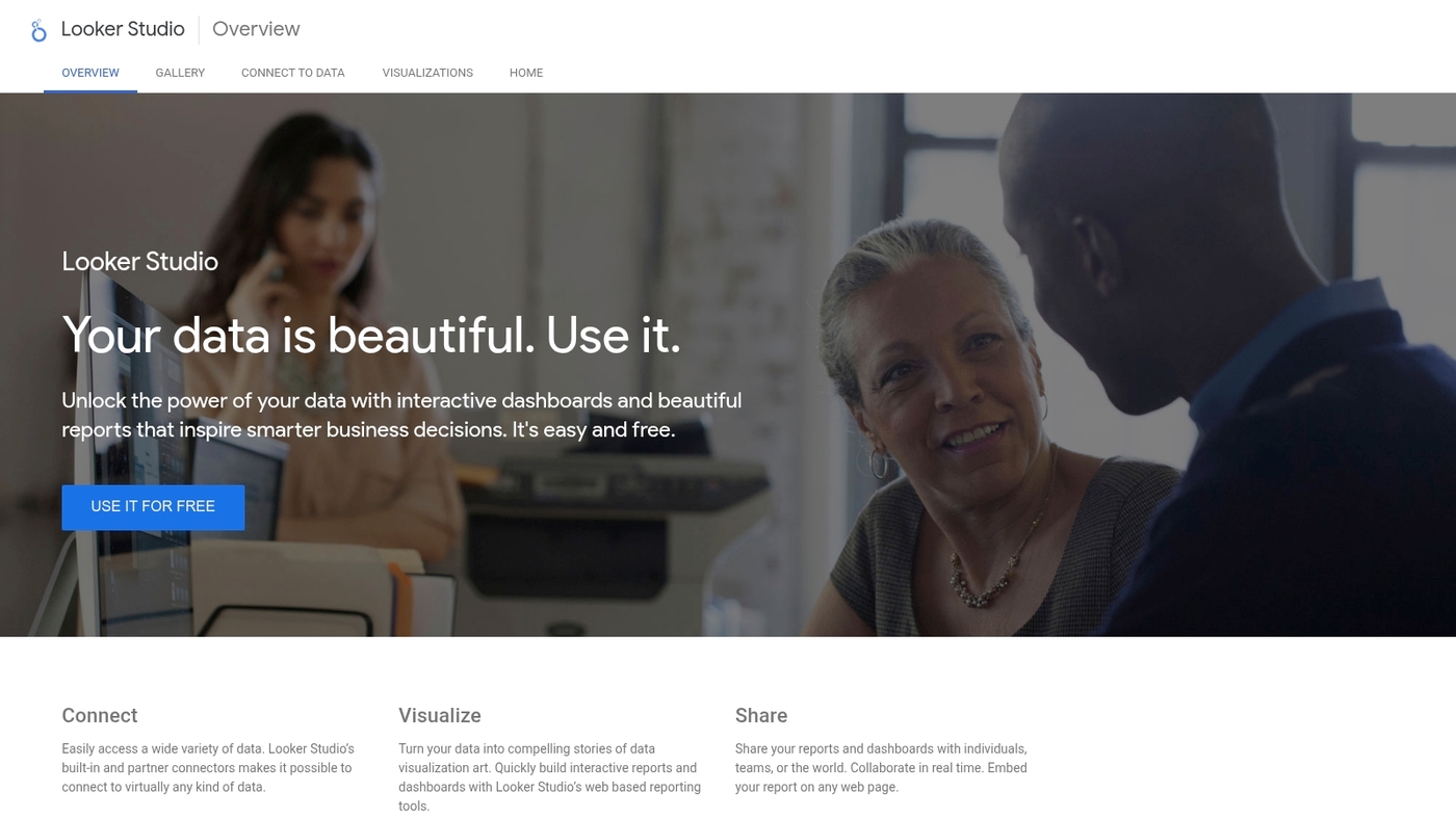 Screenshot of lookerstudio.google.com