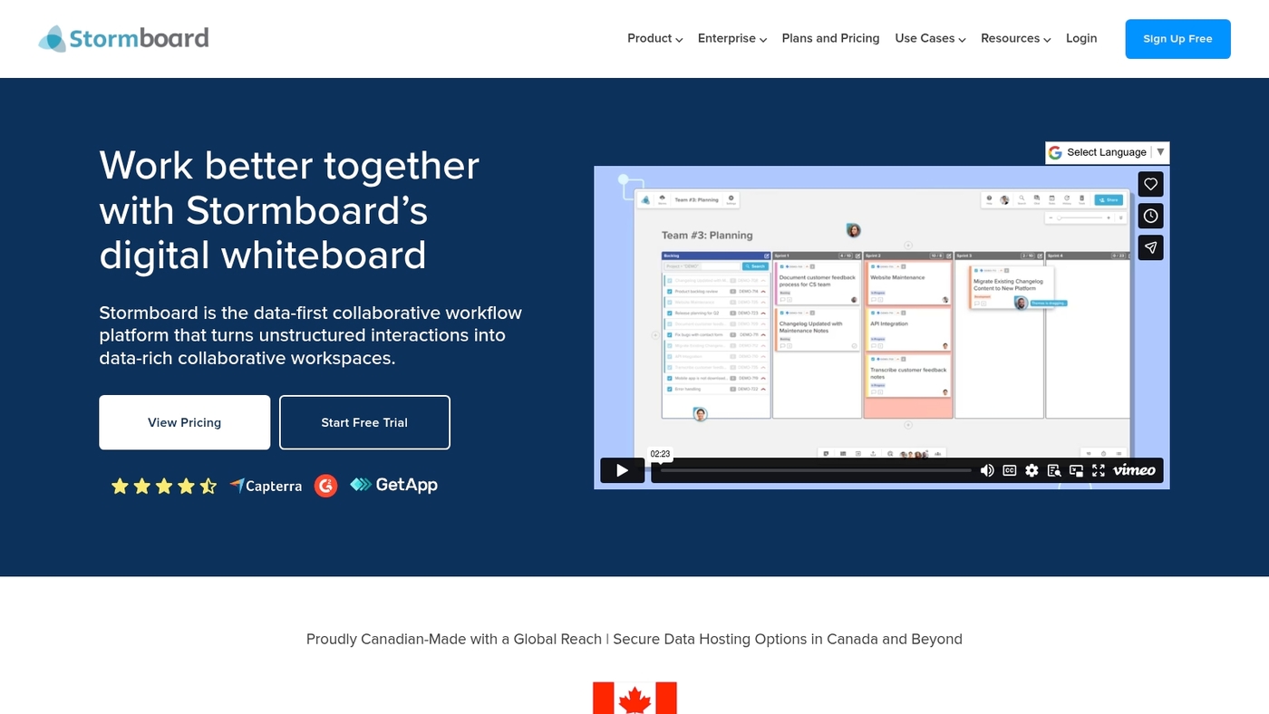Screenshot of www.stormboard.com